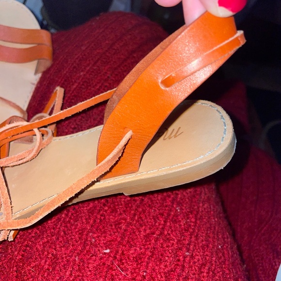 Madewell The Boardwalk Ankle-Tie Sandal Chestnut Brown Leather G4998 Ladies 7.5 - Picture 6 of 9